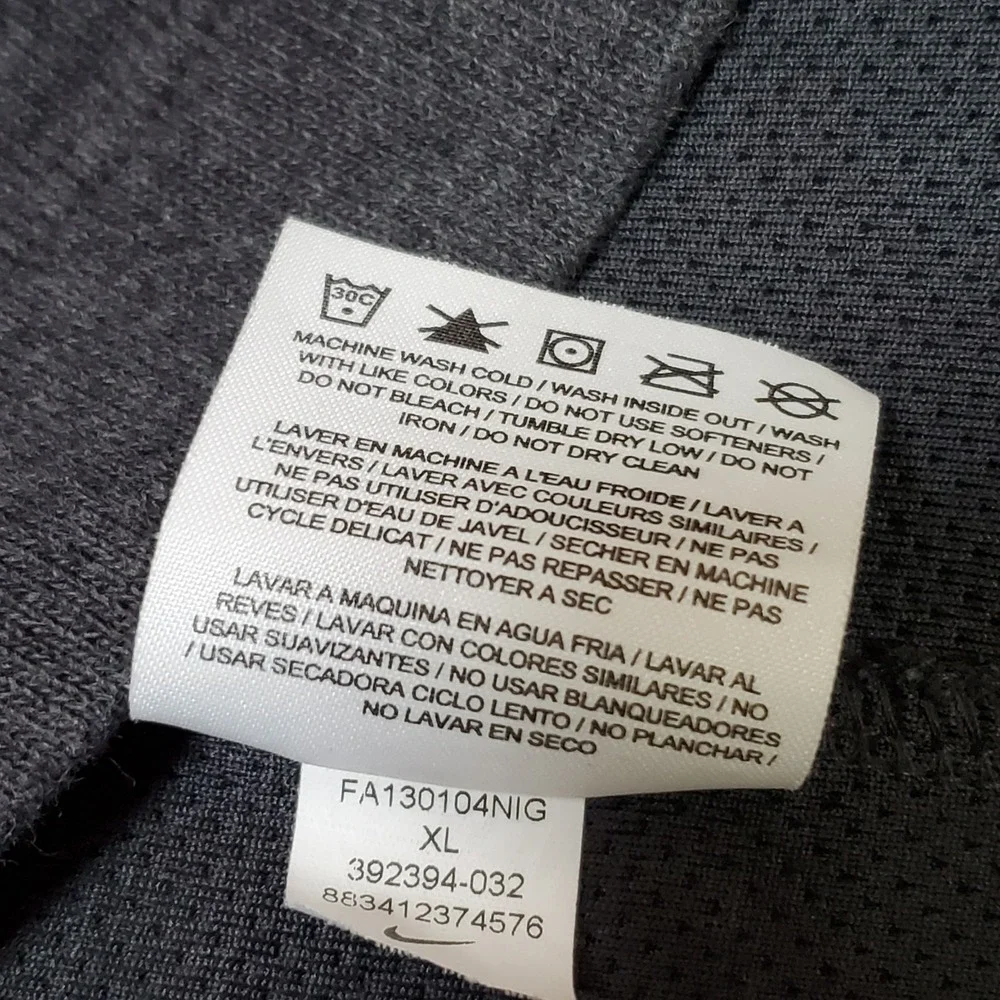 Nike Golf Dri-Fit 1/4 Zip Long Sleeve Knit Pullover Athleisure Size XL Gray
